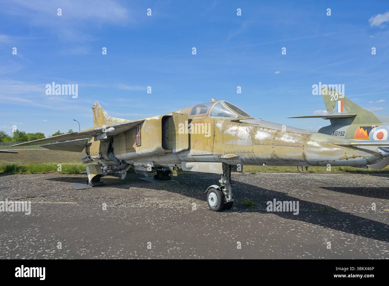 MIG-23BN, Jagdbomber der DDR, Militärhistorisches Museum der Bundeswehr, Flugplatz Gatow, Spandau, Berlino, Deutschland Foto Stock