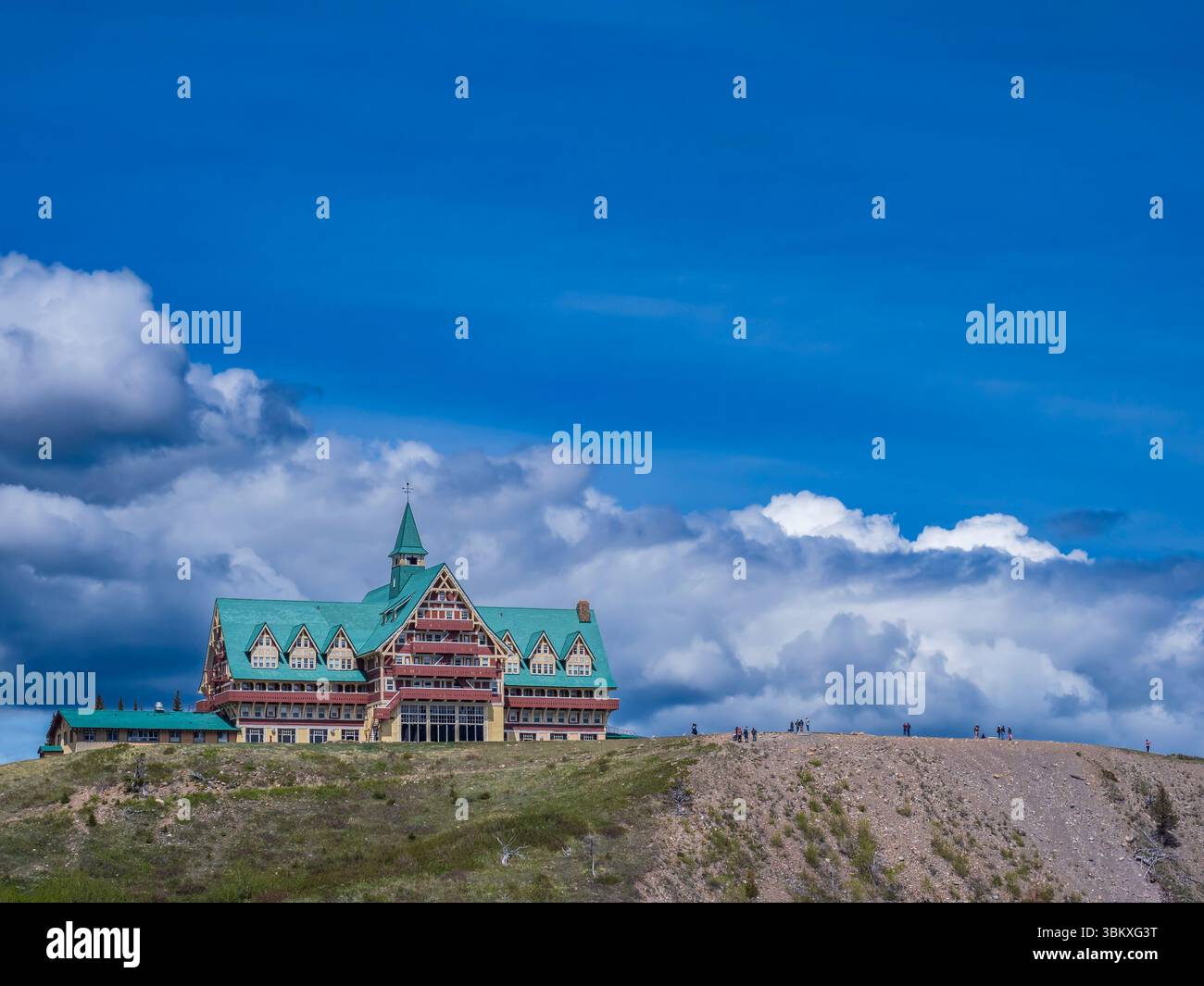 Prince of Wales Hotel, Parco Nazionale dei laghi di Waterton, Alberta, Canada. Foto Stock