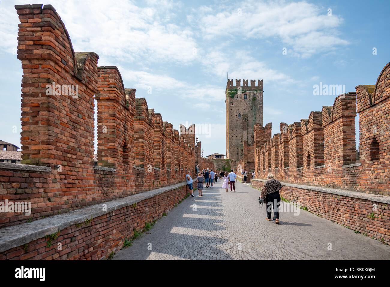Ponte di Castelvecchio, Verona, Lombardia, Italia Foto Stock