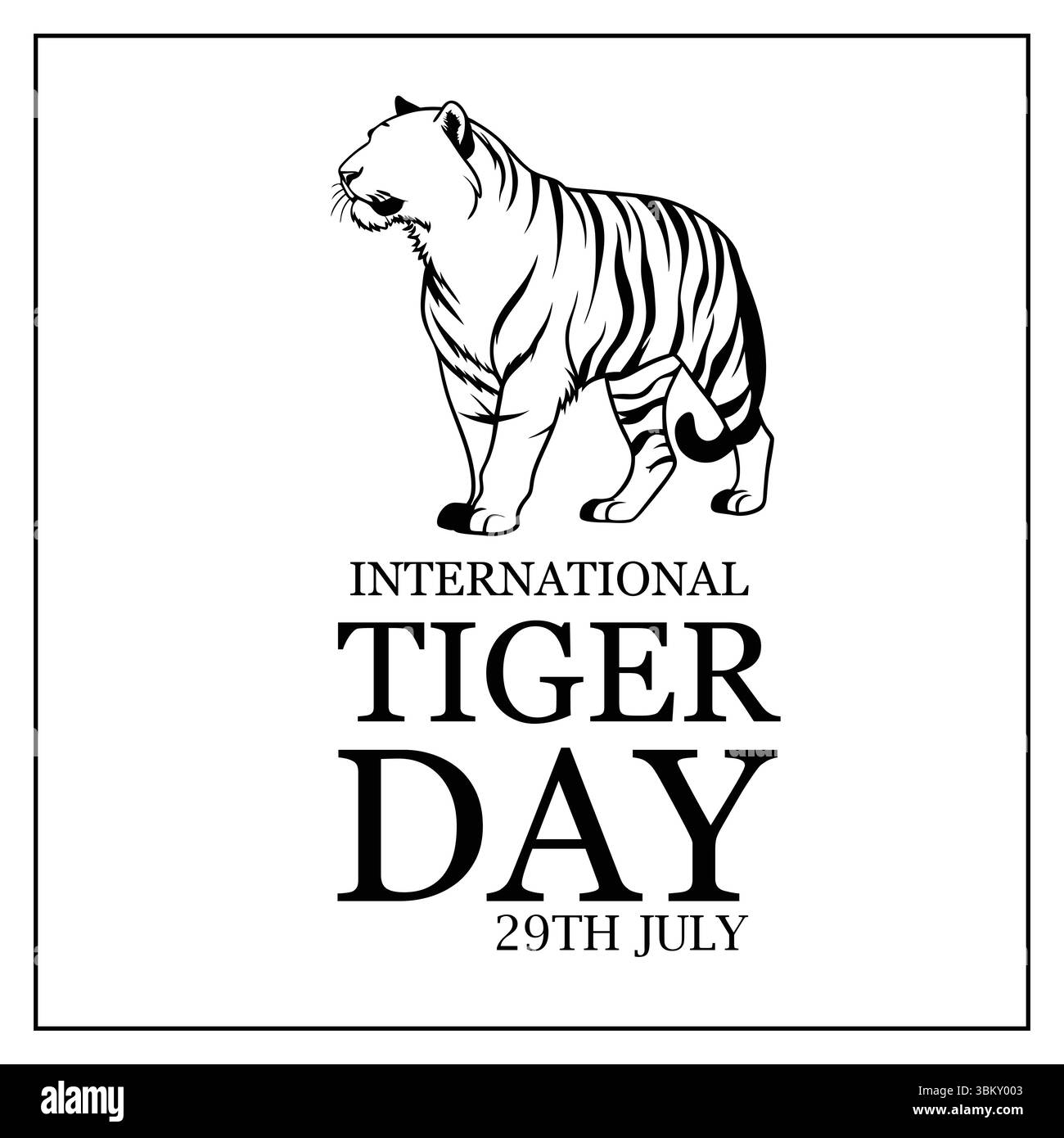 Poster di sensibilizzazione sulla fauna selvatica per la giornata internazionale delle tigri Illustrazione Vettoriale