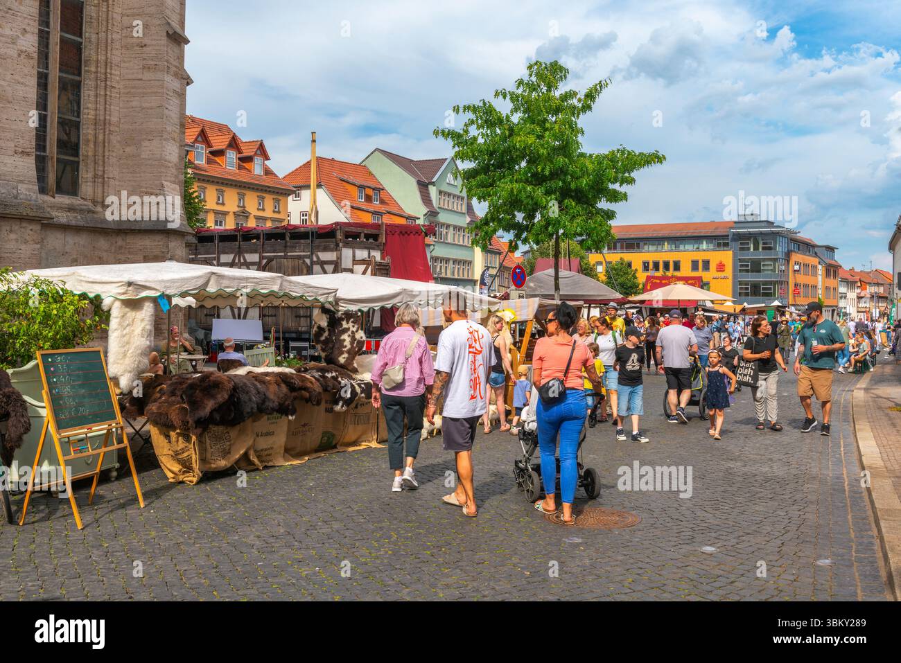 Festeggiamenti per il 500° anniversario della rivolta contadina nel 1525 di Thomas Müntzer e Martin Lutero, Mühlhausen, Turingia, Germania Foto Stock
