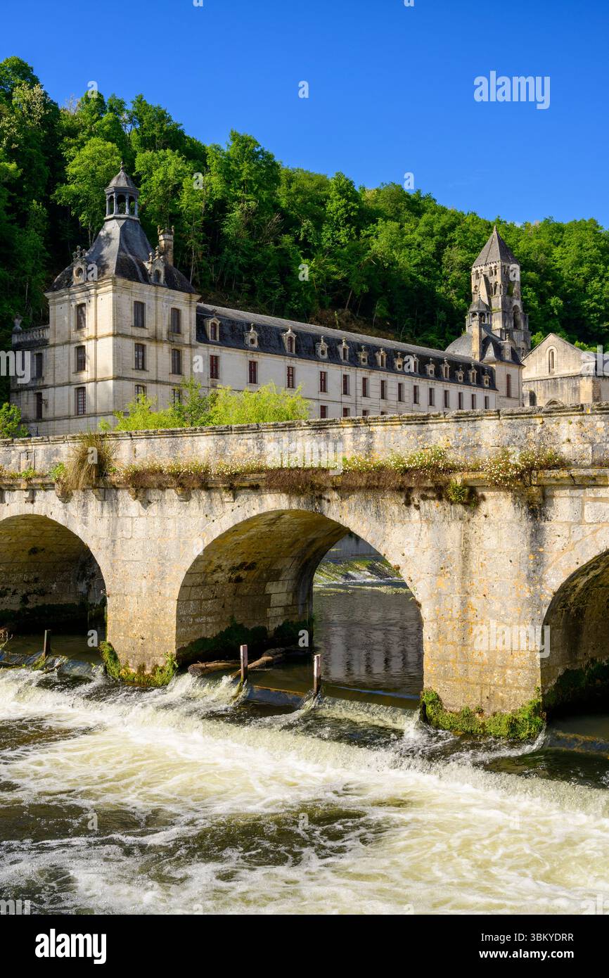 Abbazia di Brantôme, Brantôme en Périgord, Périgueux, Dordogna, Francia. Foto Stock