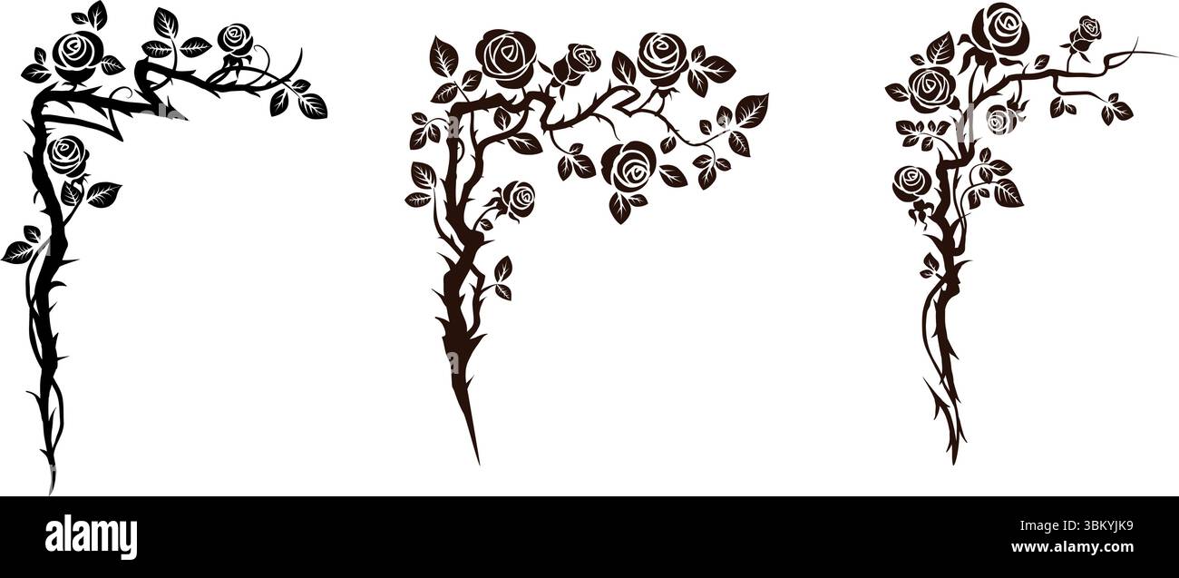 Set angoli fiori Illustrazione Vettoriale