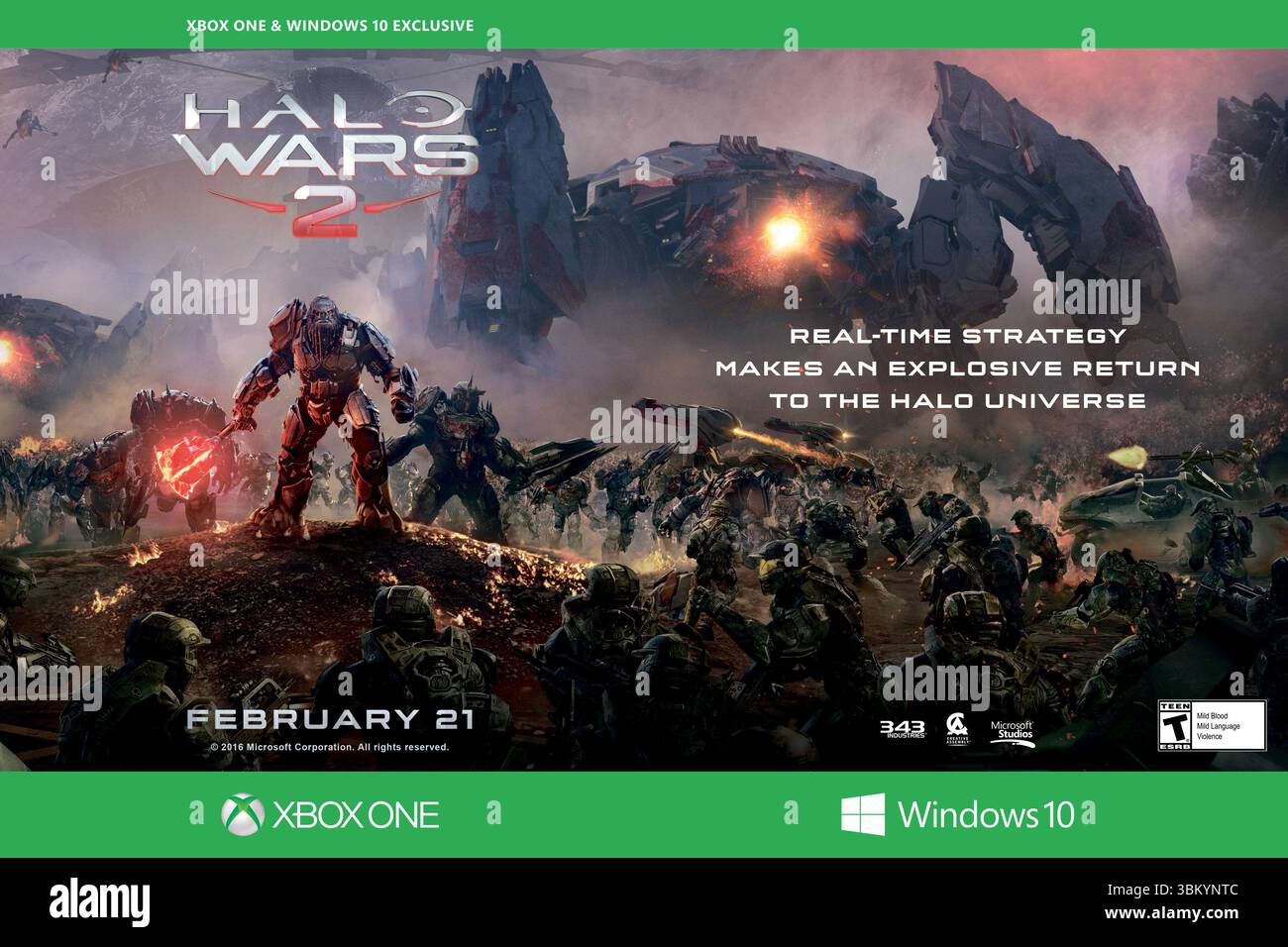2017 Halo Wars 2 videogioco sviluppato da 343 Industries and Creative Assembly Promo Foto Stock