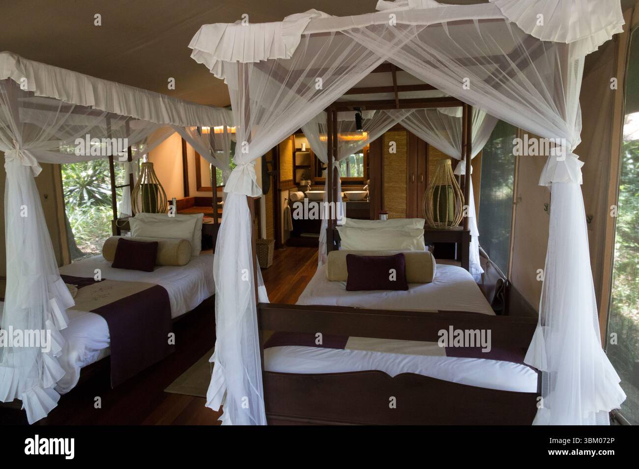 Africa, Kenya, riserva nazionale Masai Mara. Campo tendato del Mara Intrepids Club. (Solo per uso editoriale) Foto Stock