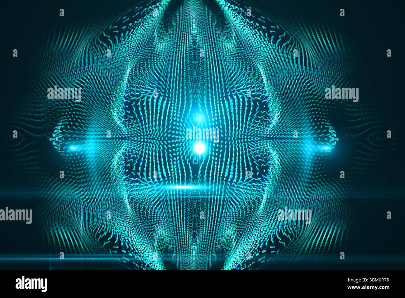 Abstract incandescente sfondo nero Foto Stock