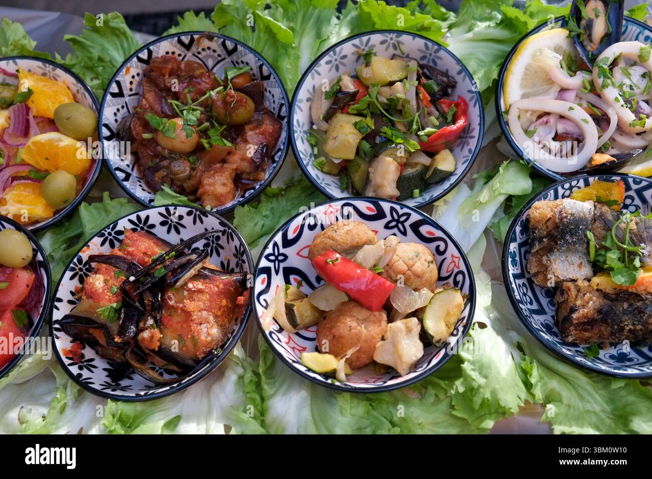 Palermo, Sicilia. Cibo di strada fresco e delizioso a Palermo Foto Stock