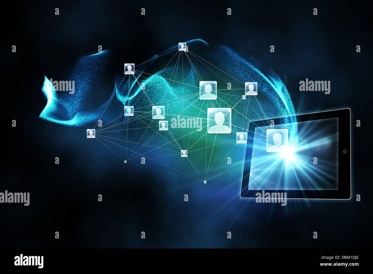 Rete sociale sullo sfondo Foto Stock