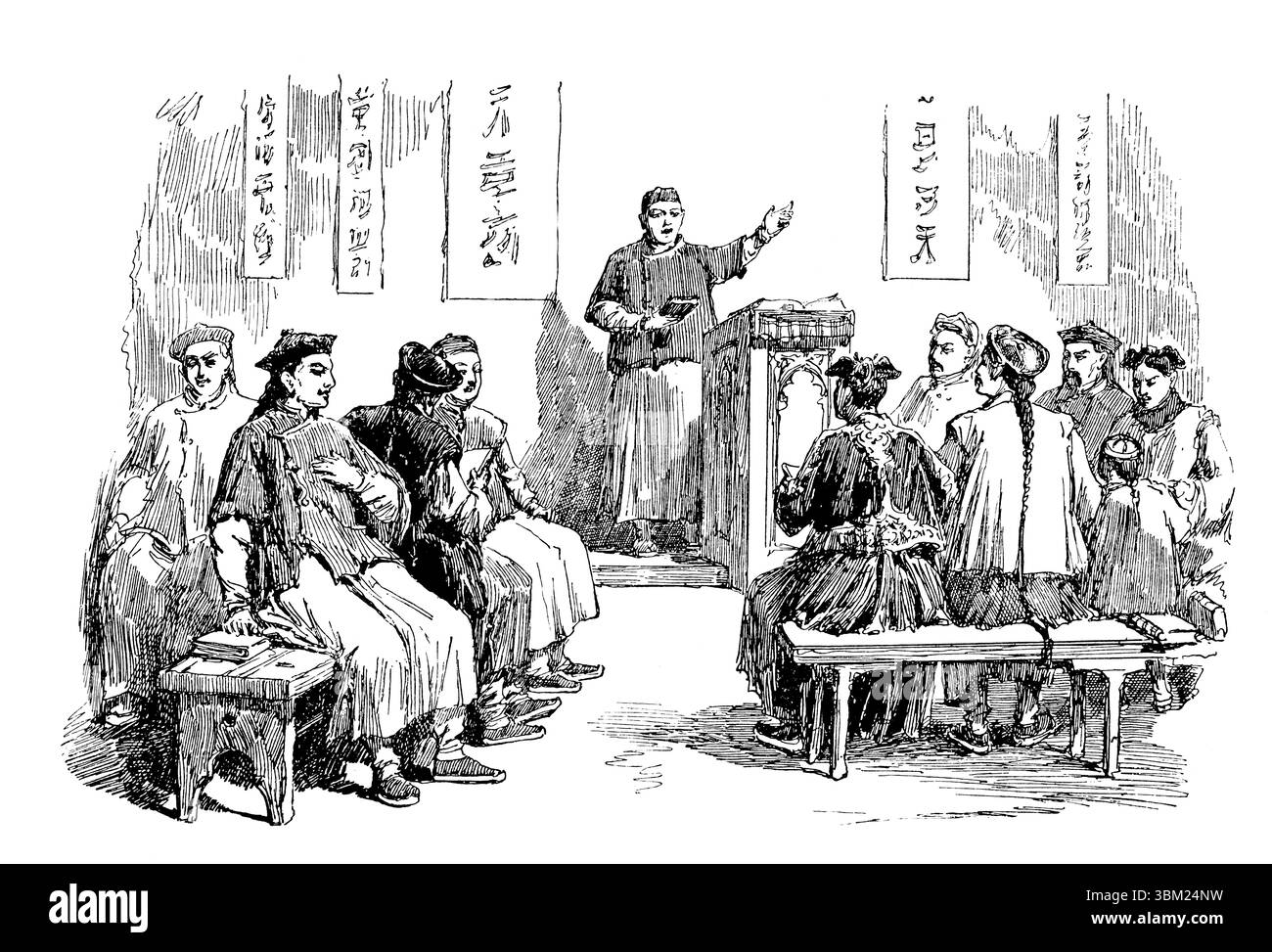 Religione, predicatore cinese convertito predicatore con bibbia in mano in Cina, illustrazione in linea incisa da 1892 The Quiver Magazine Foto Stock Religione, predicatore cinese convertito predicatore con bibbia in mano in Cina, illustrazione in linea incisa da 1892 The Quiver Magazine Foto Stock
