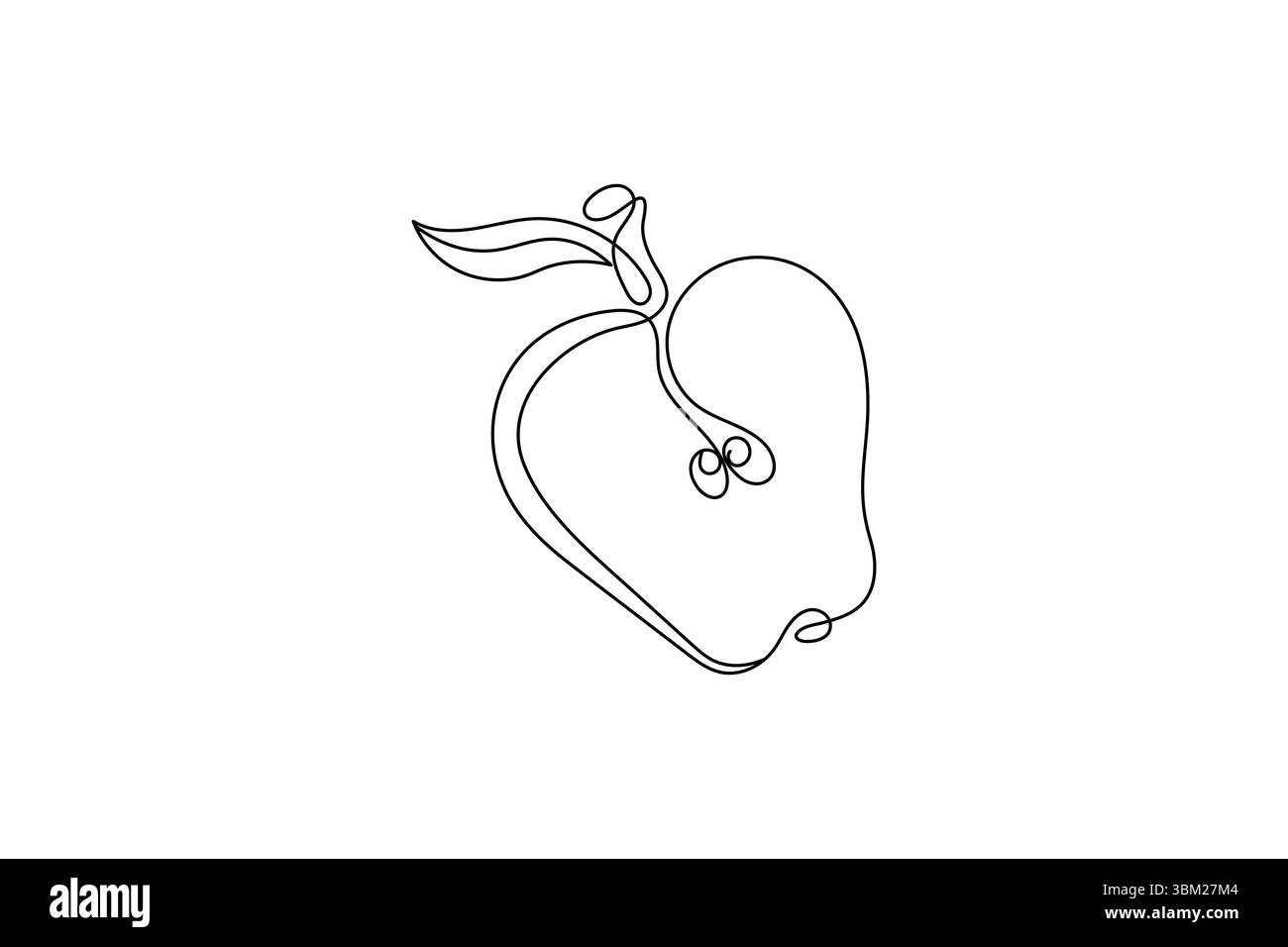 apple one line art e frui stock photos vettoriali e design illustrativo Illustrazione Vettoriale