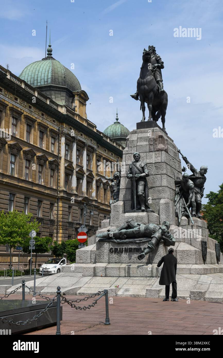 Cracovia, Polonia - 7 giugno 2025: Vista in piazza Matejko a Cracovia in Polonia Foto Stock