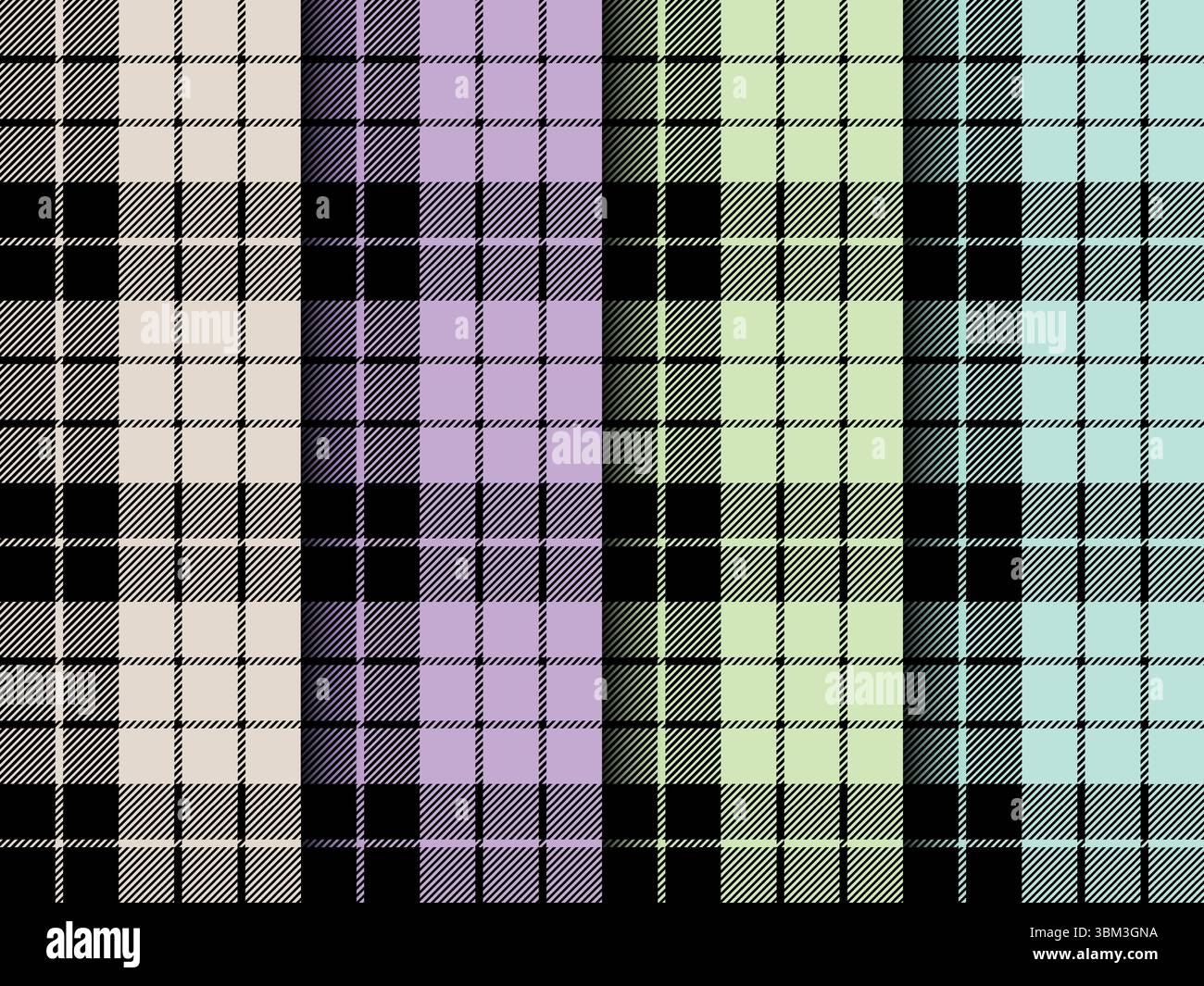 Motivo Tartan senza cuciture con illustrazioni vettoriali a strisce. Illustrazione Vettoriale