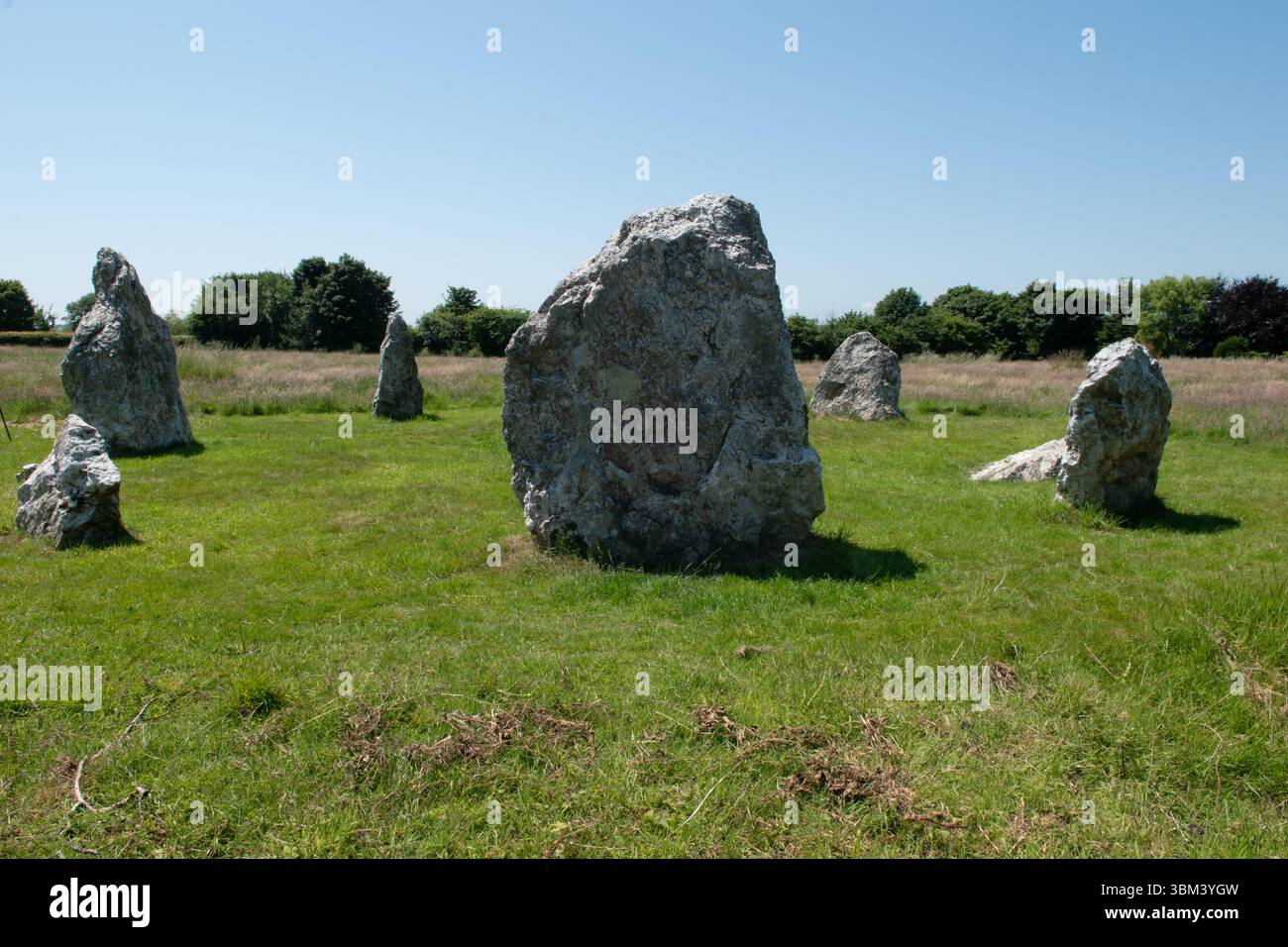 Duloe Stone Circle, Cornovaglia, Inghilterra Foto Stock