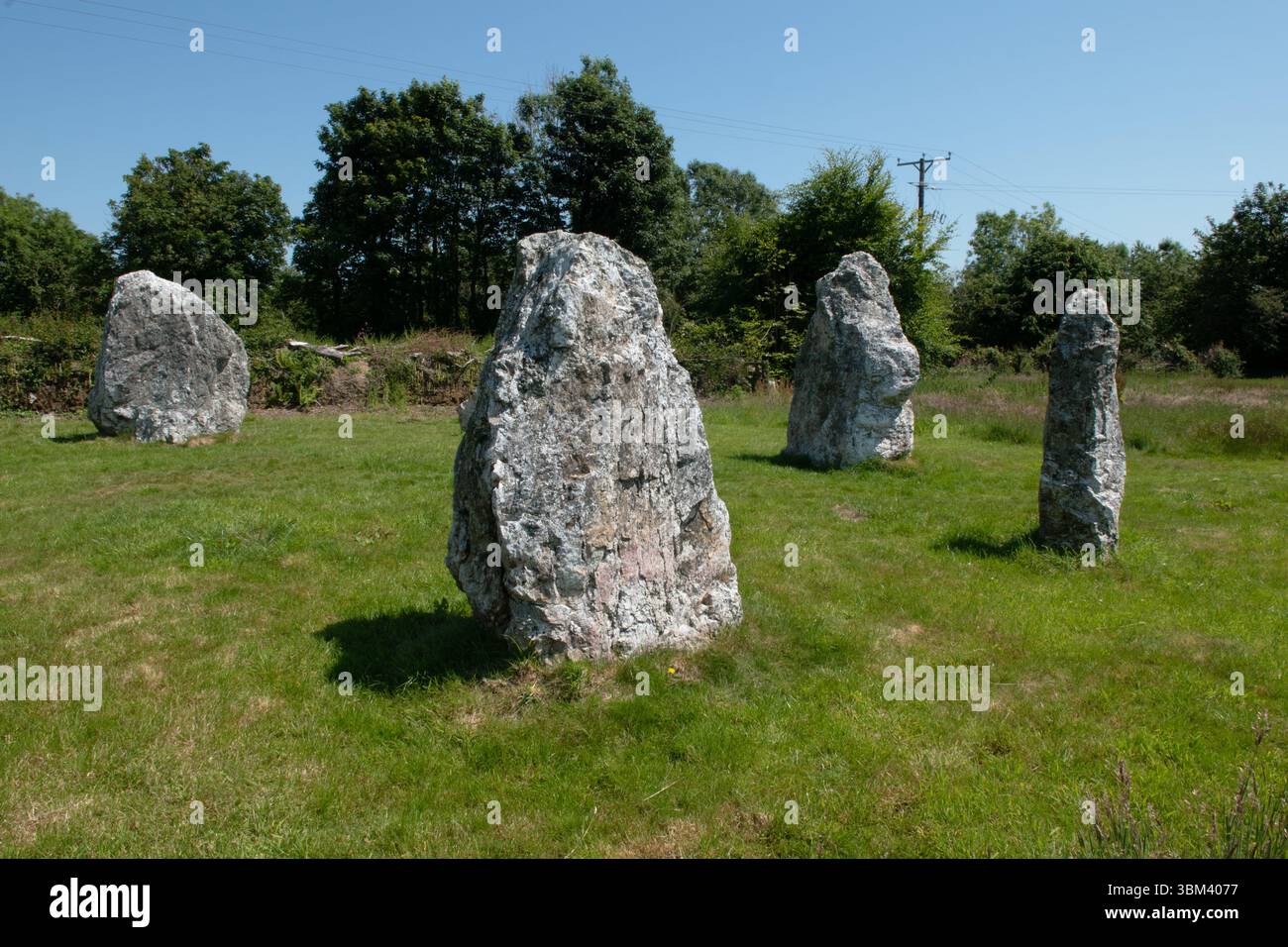 Duloe Stone Circle, Cornovaglia, Inghilterra Foto Stock