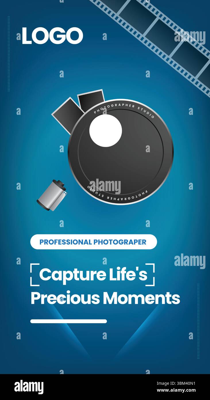 Fotografia disegno modello banner social media Illustrazione Vettoriale