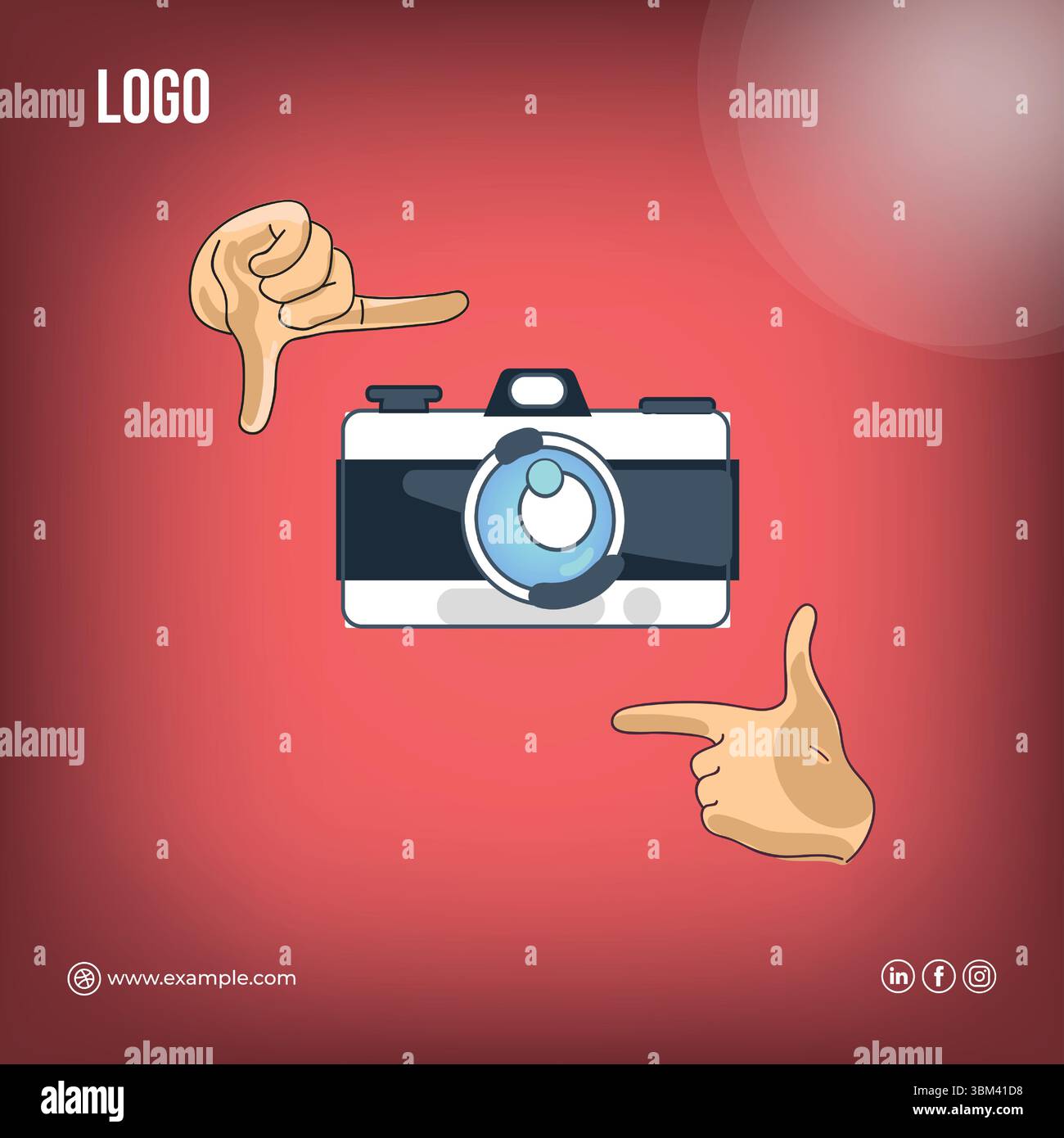 Disegno di modelli per banner per social media con sfondo rosso sfumato Illustrazione Vettoriale