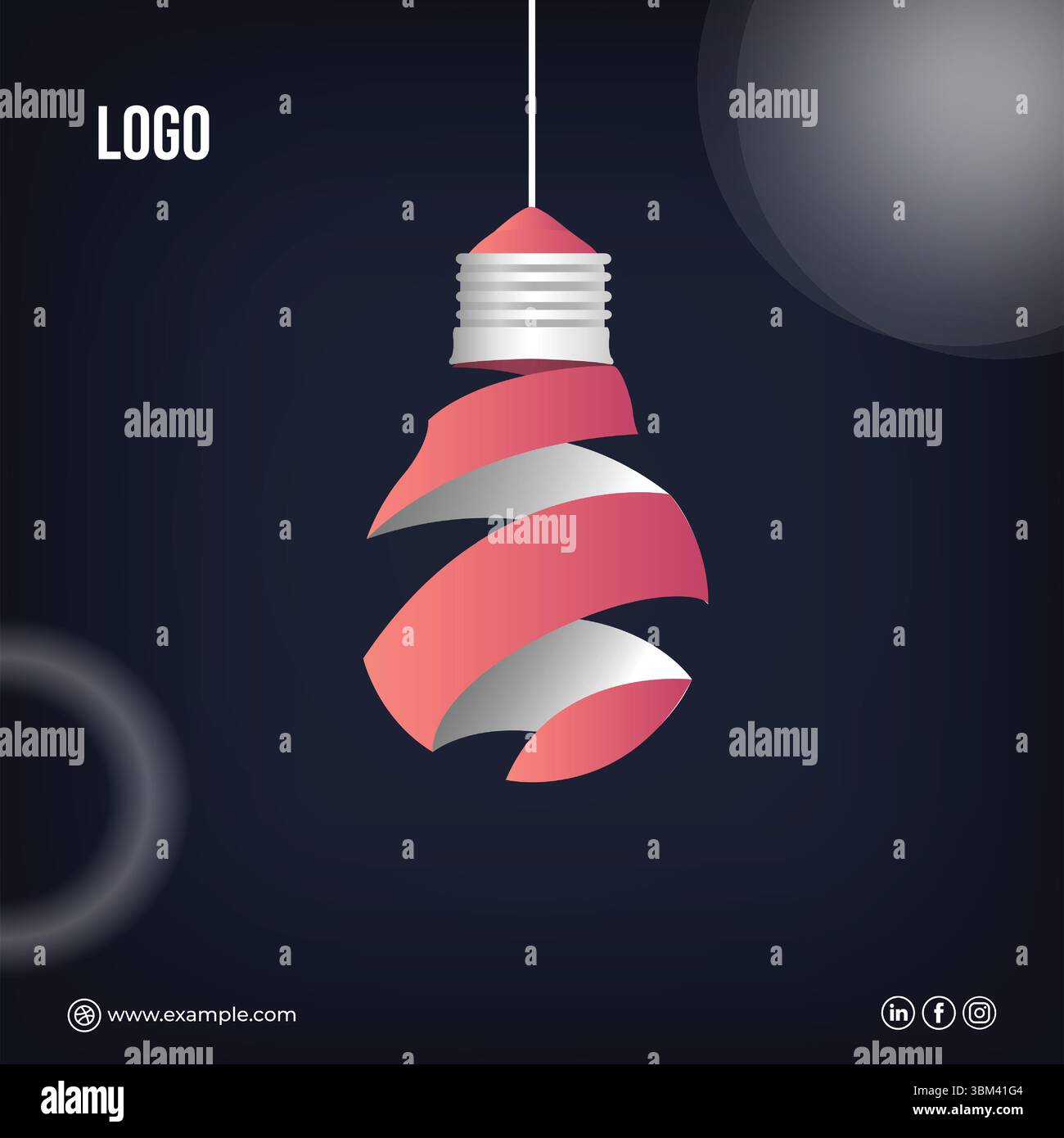 Idea di una lampadina, social media, modello di design creativo con sfondo scuro Illustrazione Vettoriale