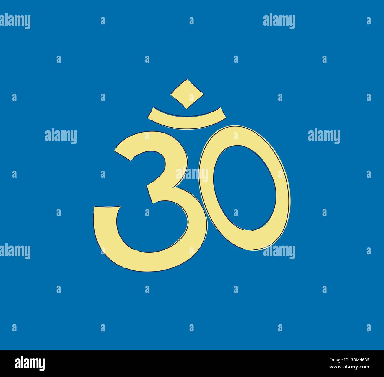 Il simbolo Om rappresenta l'unità, l'armonia e il risveglio spirituale attraverso varie tradizioni e culture Foto Stock