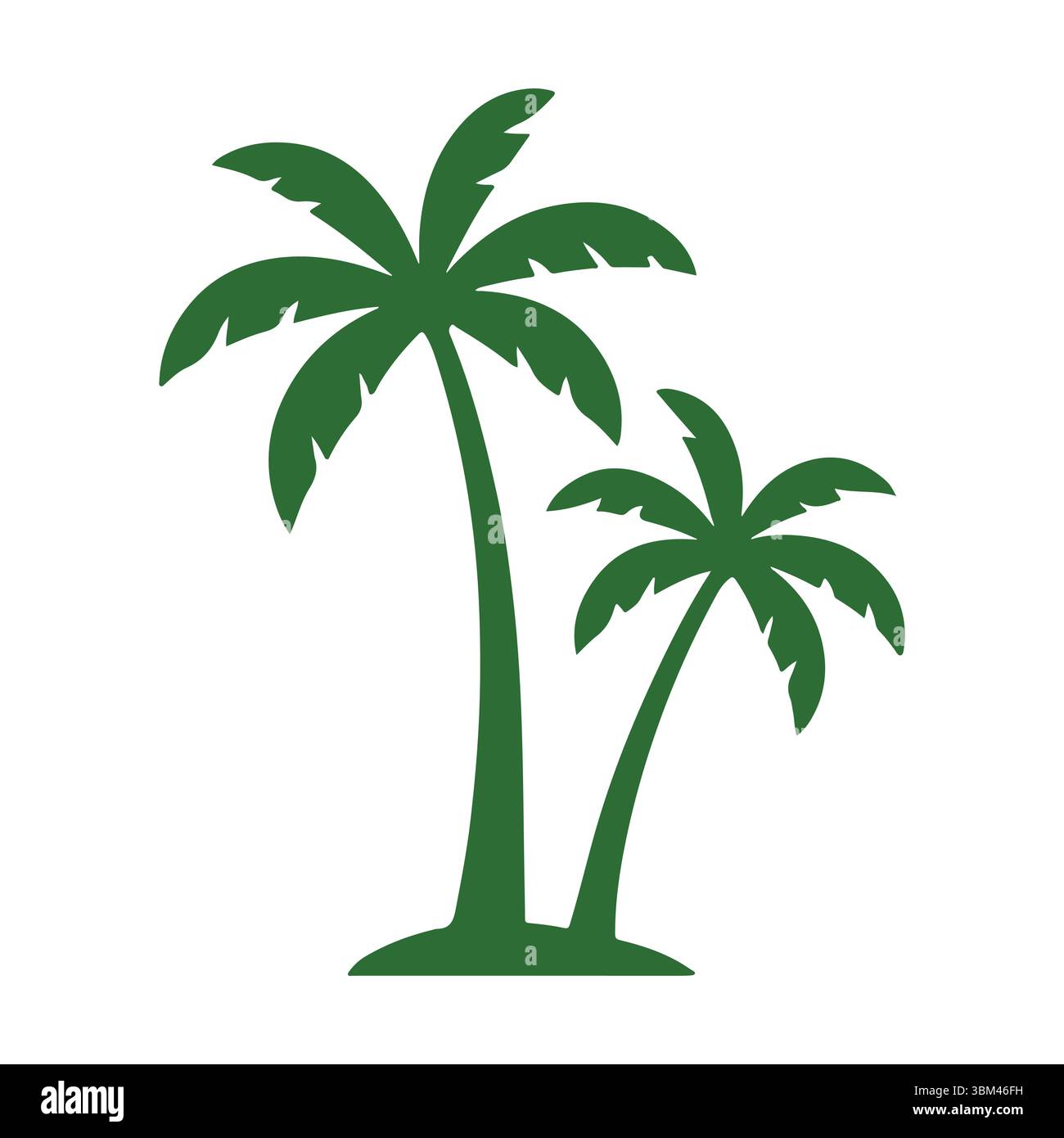 Portatore minimalista di palme tropicali in verde Illustrazione Vettoriale