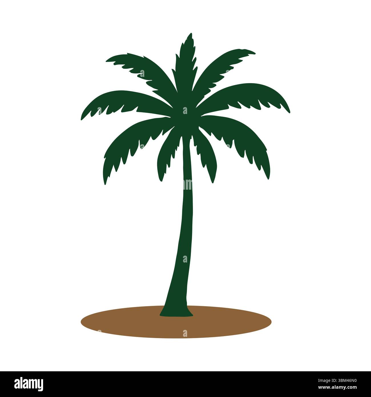 Palma verde isolata su sfondo bianco, Tropical Nature Vector Illustrazione Vettoriale