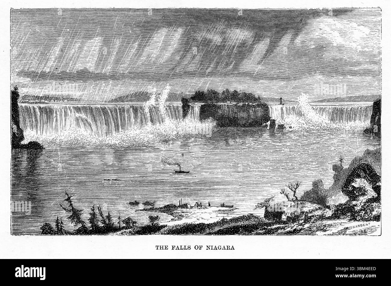 Incisione delle Cascate del Niagara, da Wonders and Beauties of Creation, 1884 Foto Stock