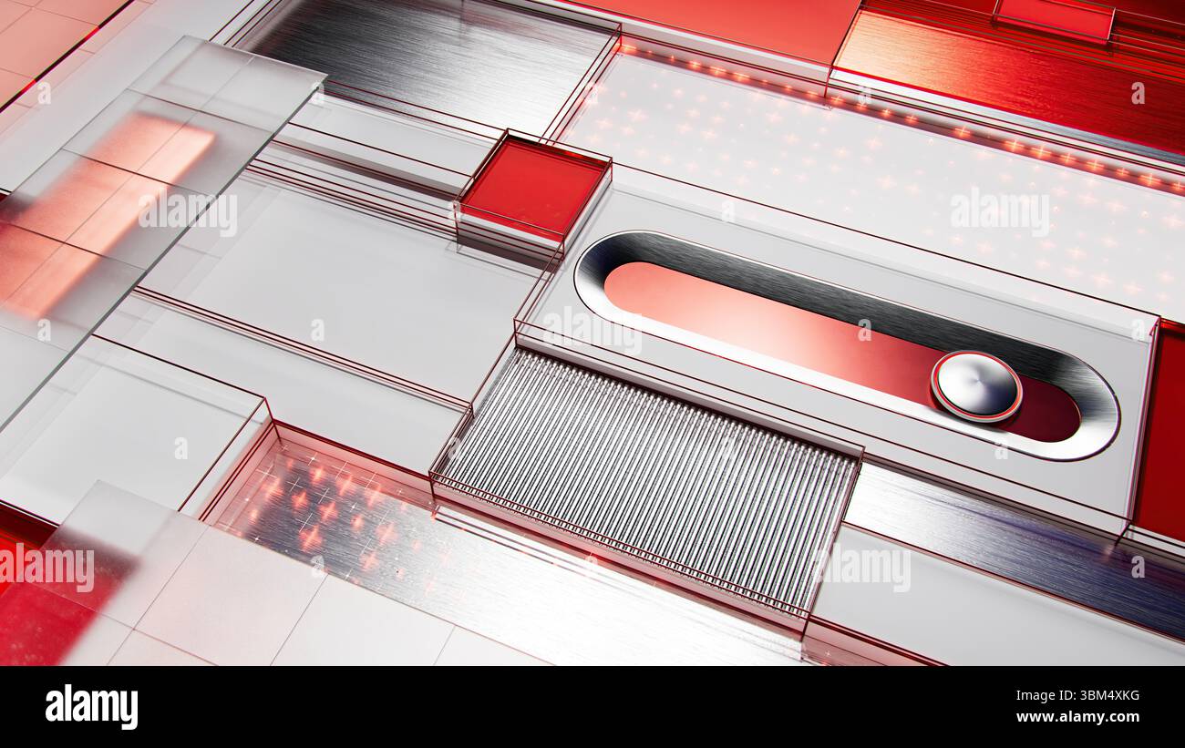 i cubi 3d danno forma al dispositivo con commutatore e cursore. illustrazione Foto Stock