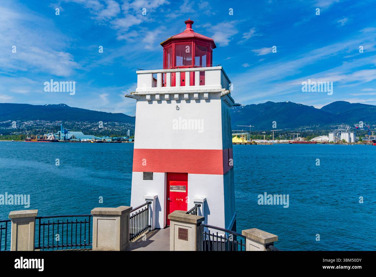 Faro di Brockton Point a Stanley Park a Vancouver, Canada Foto Stock