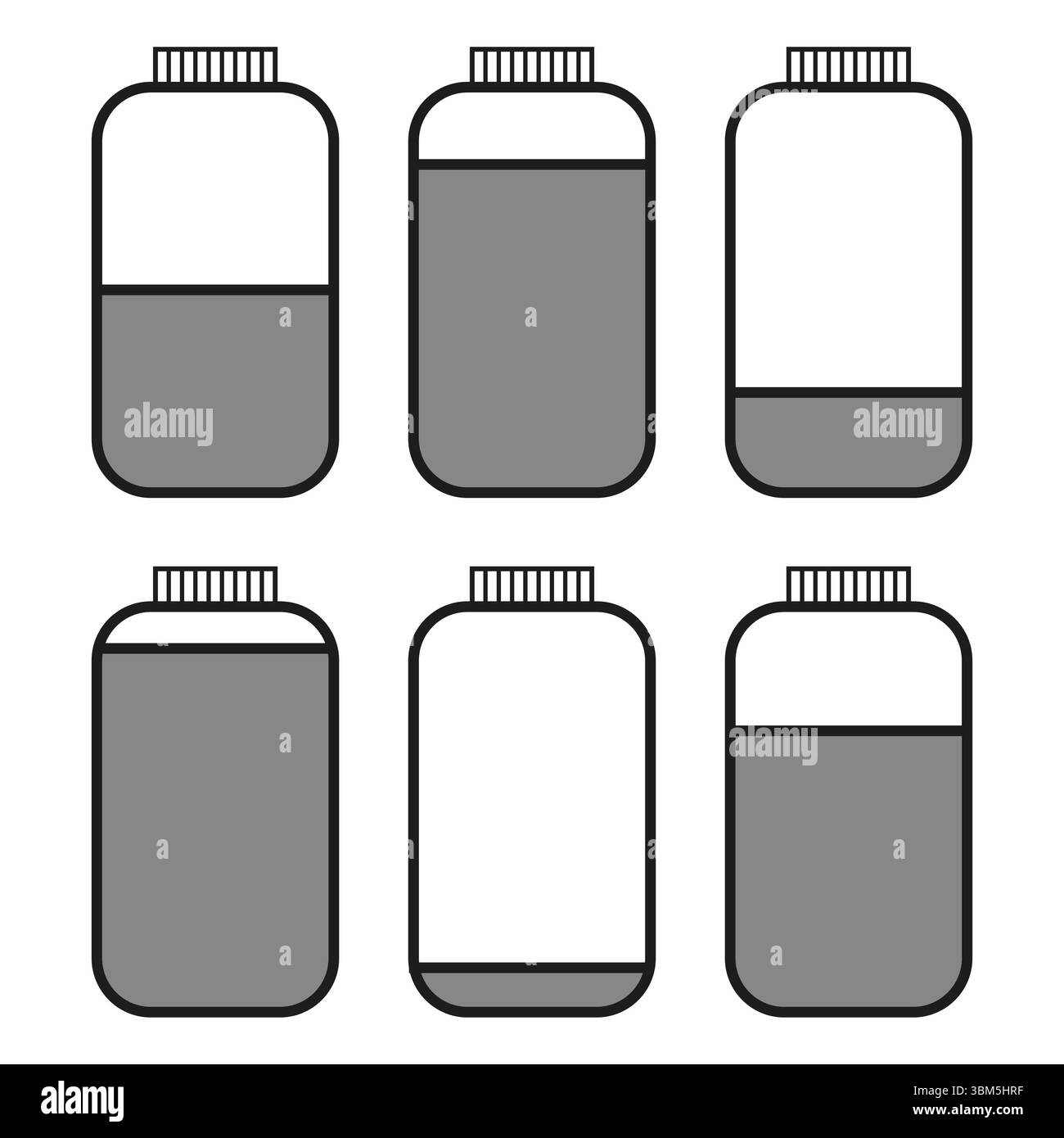 Raccolta del recipiente. Set di recipienti di stoccaggio. Bottiglia da cucina Vector. Contenitori per la conservazione degli alimenti. Illustrazione Vettoriale