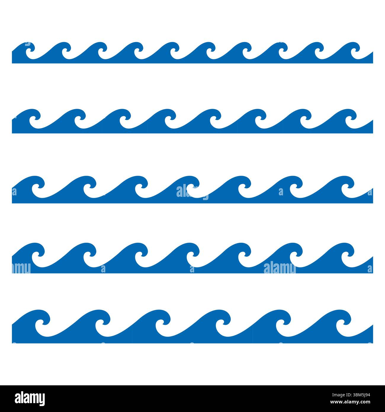 Schema delle icone delle forme d'onda. Simbolo della curva fluente. Vettore oceanico blu. Illustrazione del movimento ritmico. Illustrazione Vettoriale