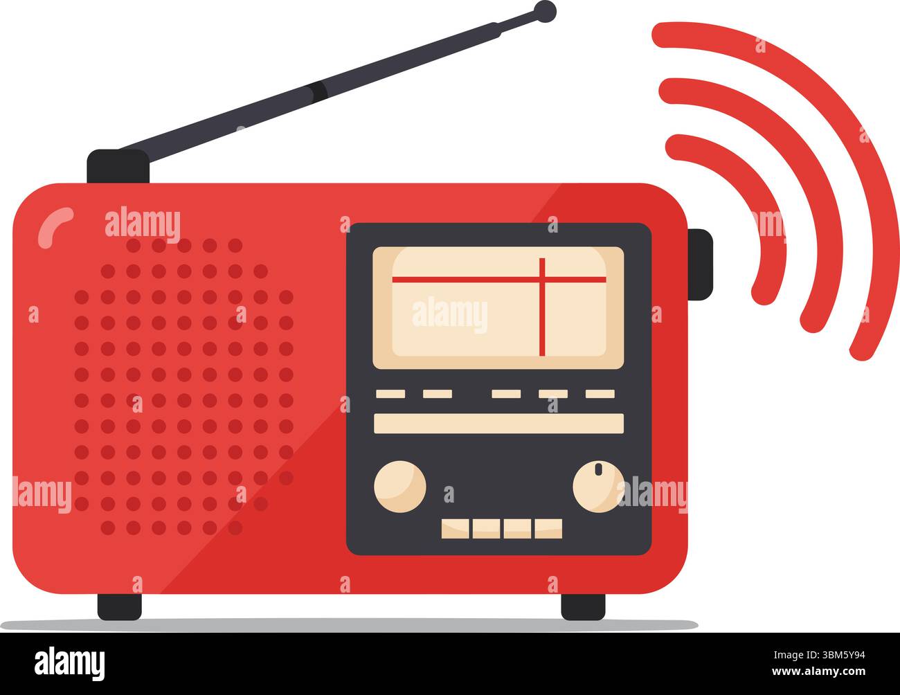 Illustrazione del vettore radio rosso retrò Illustrazione Vettoriale