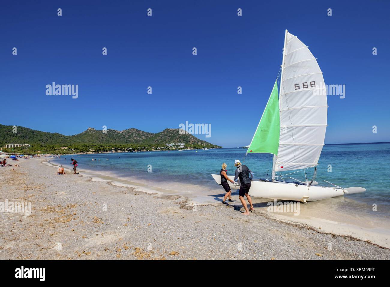 Es Ribell Beach, Cala sa Marjal, Costa de los Pinos, Son Servera, Maiorca, Isole Baleari, Spagna, Europa Foto Stock