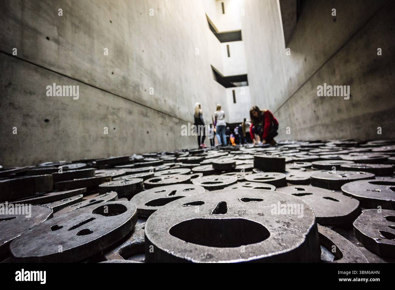 Shalechet, -Fallen Leaves-, installazione artistica di Menashe Kadishman, Berlin Jewish Museum, progettata dall'architetto polacco Daniel Libeskinds, Berlin, GE Foto Stock