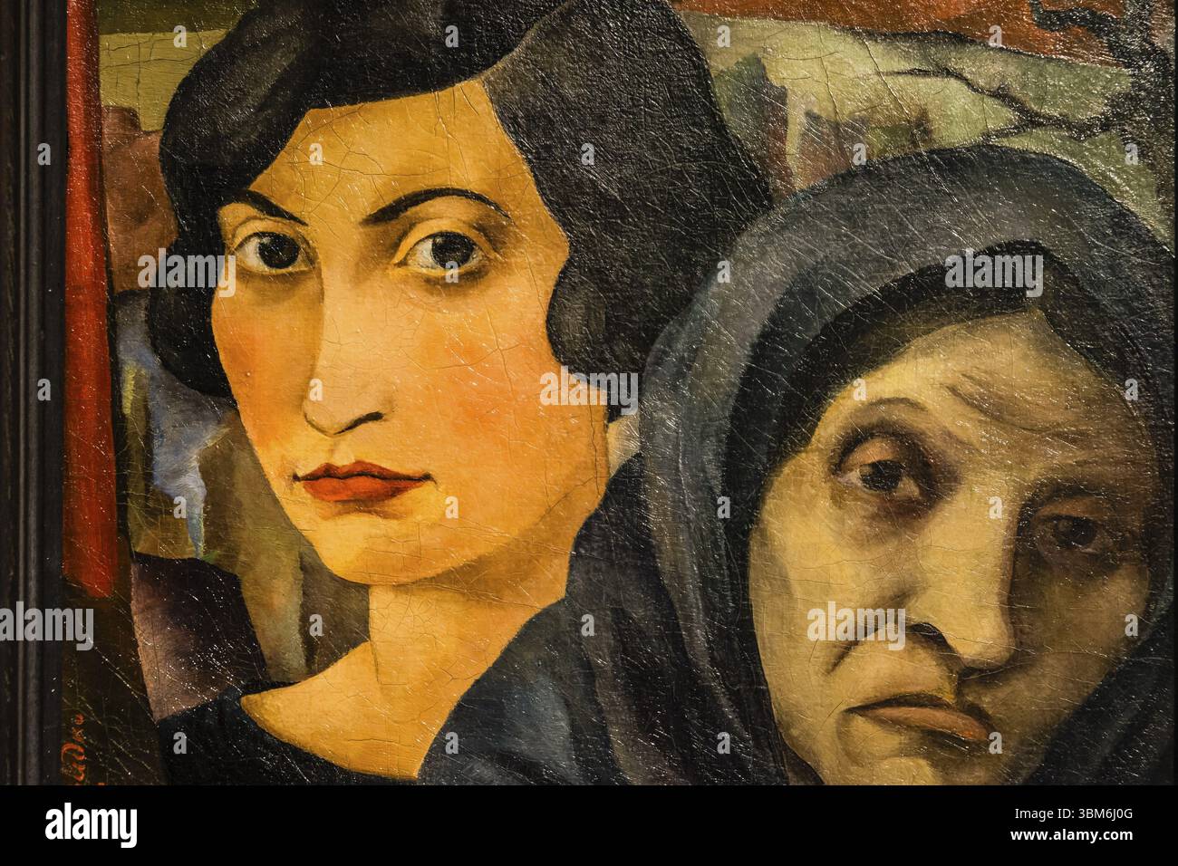 Madre e figlia, Joseph Budko, 1925 anni, olio su tela, Berlin Jewish Museum, progettato dall'architetto polacco Daniel Libeskinds, Berlino, Germania, Europa Foto Stock