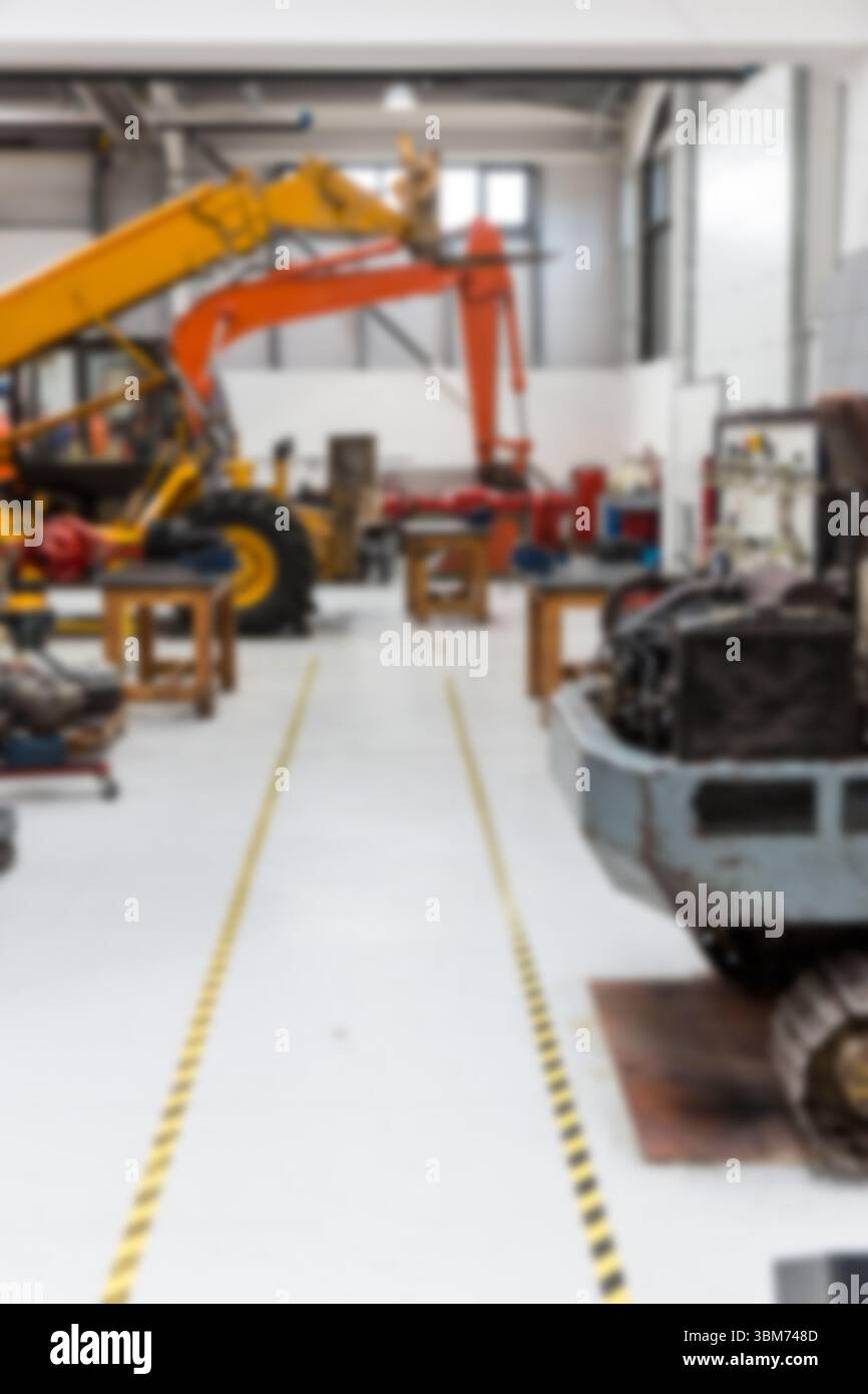 Immagine sfocata dei macchinari da costruzione Foto Stock
