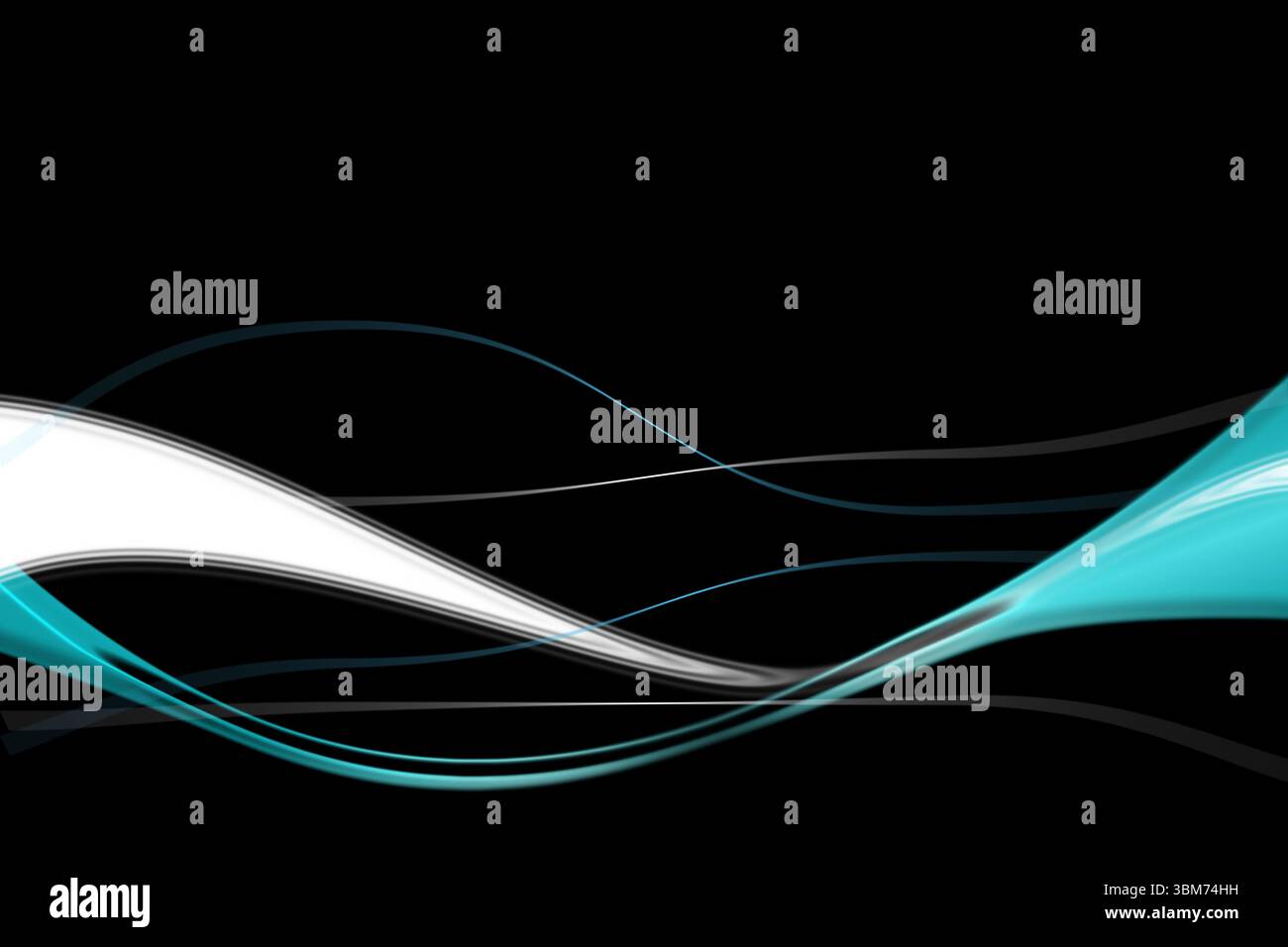 Linee astratte su sfondo nero Foto Stock