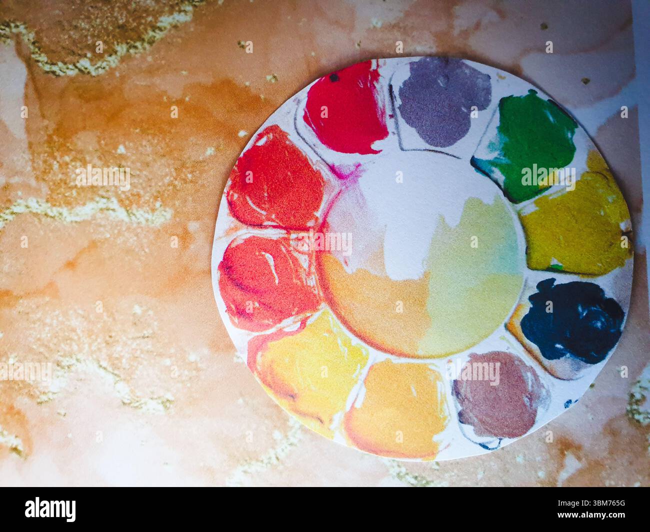 Tavolozza dei colori su sfondo neutro Foto Stock