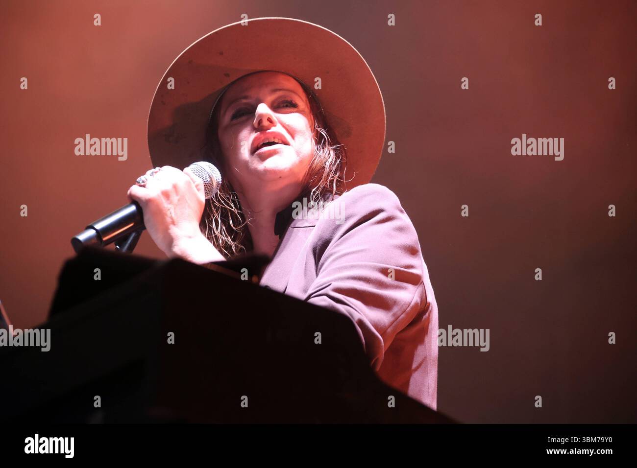 Music Concert - gruppo rock/indie italiano Baustelle in concerto al Sequoie Music Park gruppo rock/indie italiano Baustelle che si esibisce sul palco al Sequoie Music Festival, Bologna, Italia, 24 giugno 2025. Foto: Michele Nucci Bologna Sequoie Music Park Italia Copyright: XMichelexNuccix/xLiveMediax LPM 1934684 Foto Stock