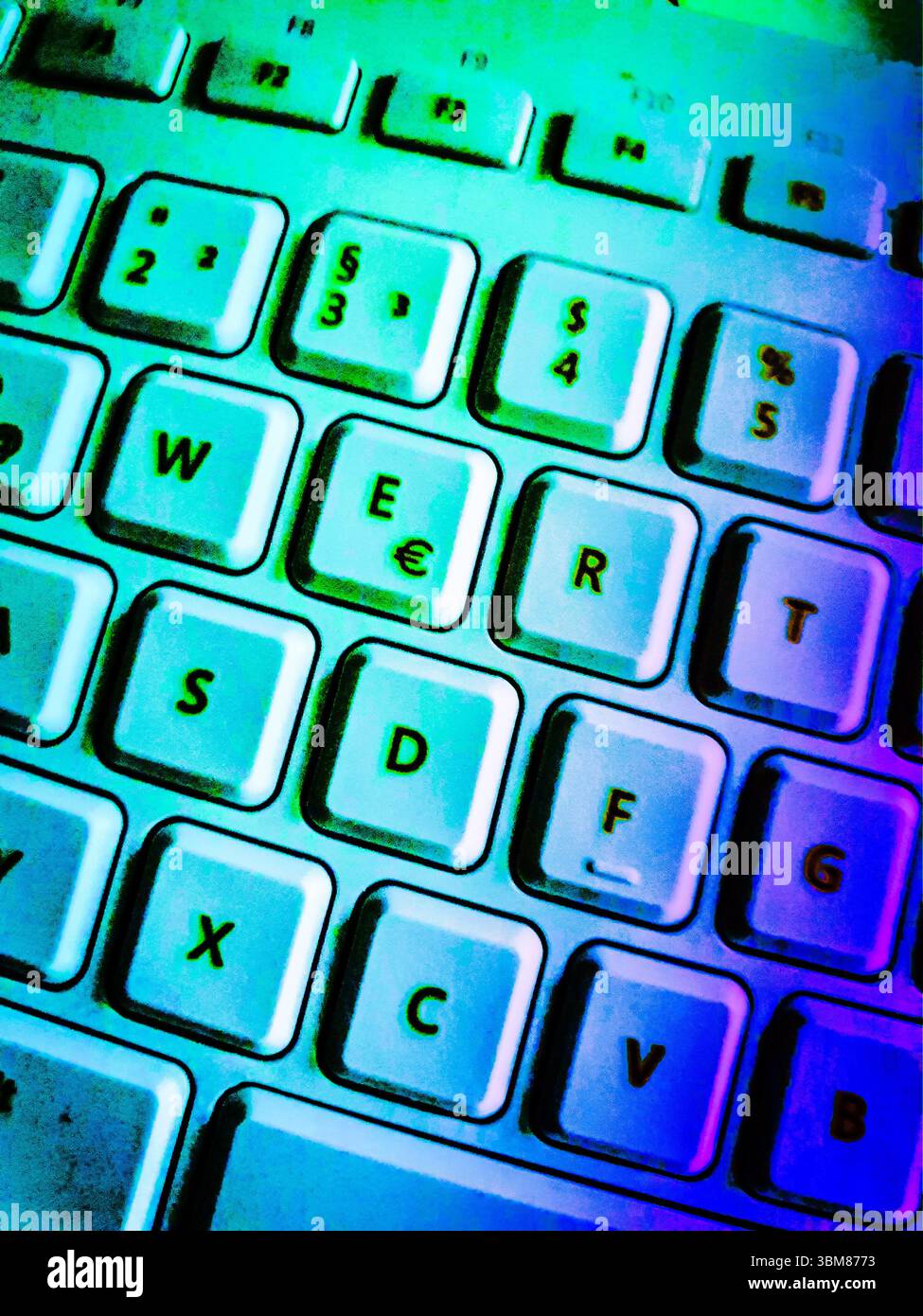 In prossimità della tastiera di un computer Foto Stock