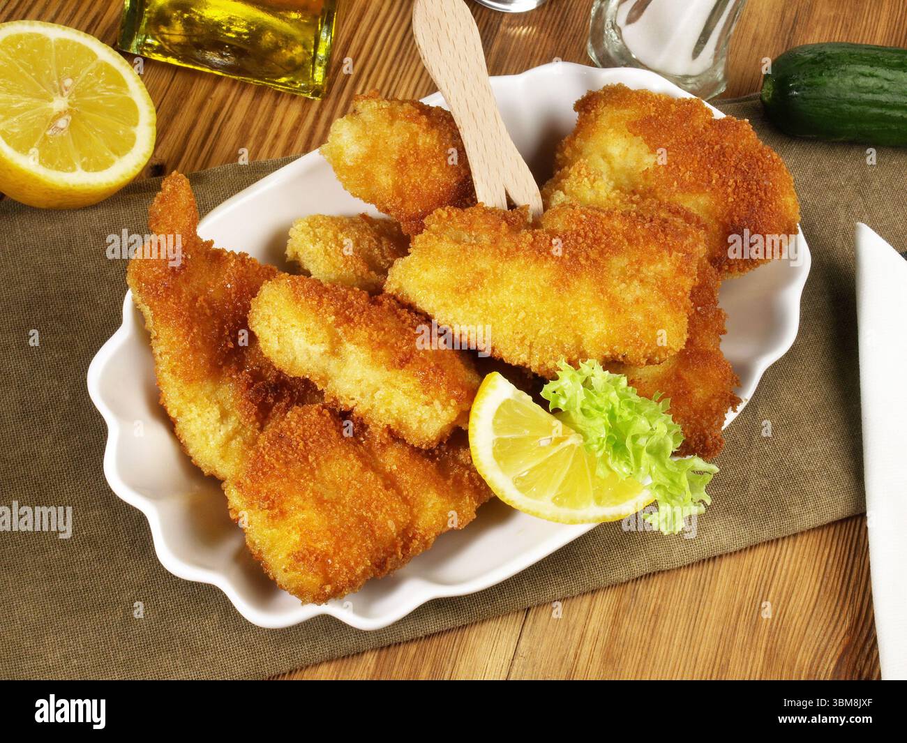 Pesce fritto pepite Foto Stock