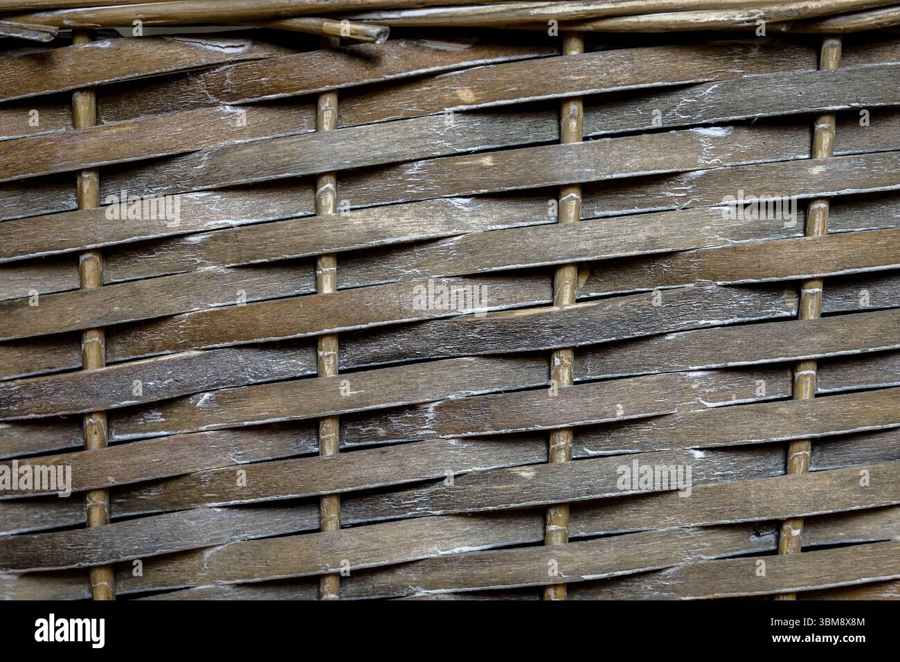 Sfondo della trama del vecchio cestello di vimini Foto Stock