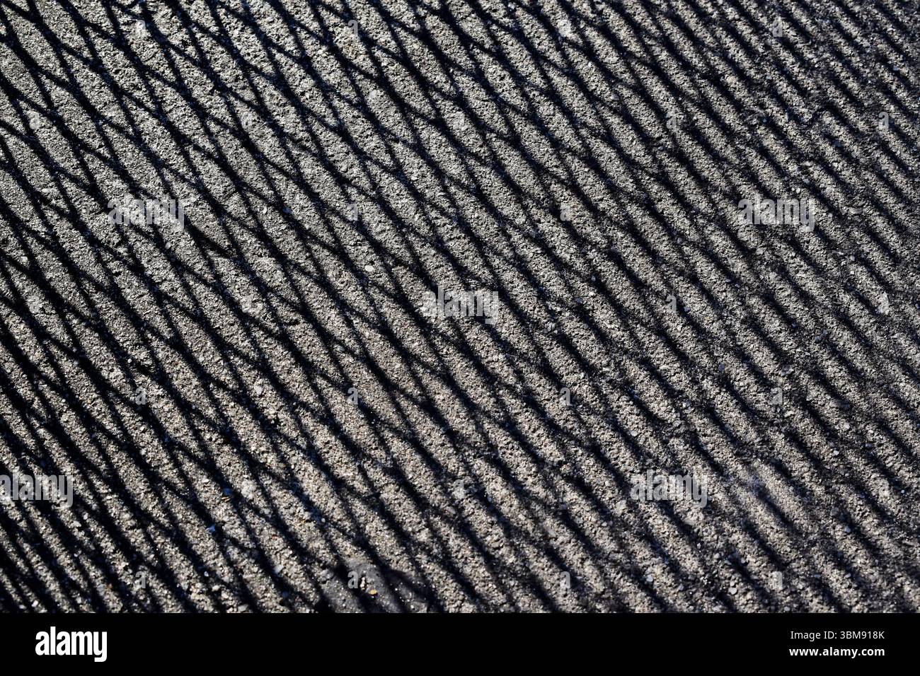 Ombre a griglia su pavimento in cemento (dettaglio) a Rio de Janeiro, Brasile Foto Stock