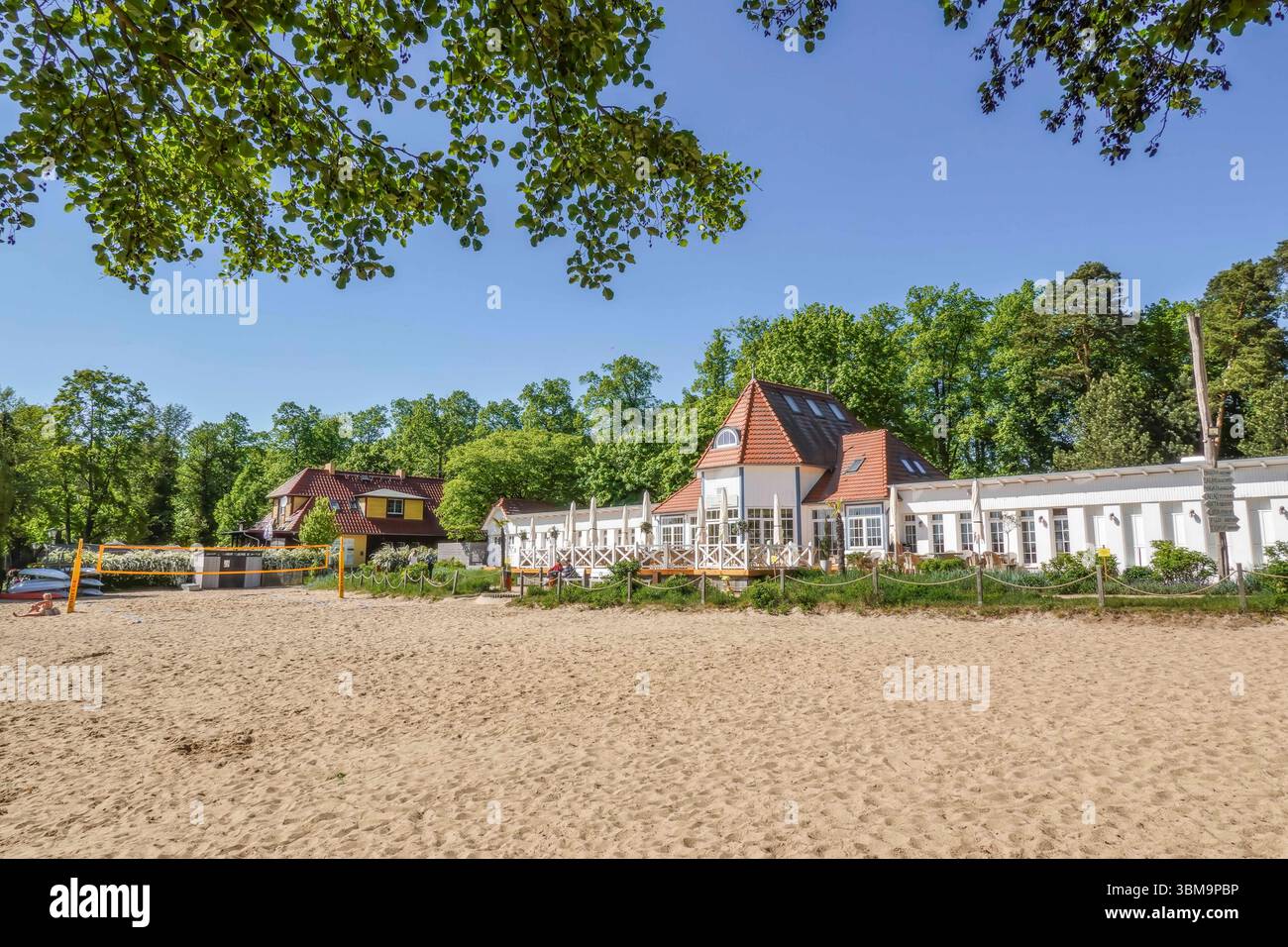 Strandbad, Bad Saarow, Landkreis Oder-Spree, Brandeburgo, Deutschland Foto Stock