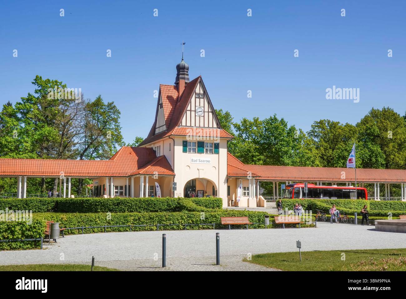 Bahnhof, Bad Saarow, Landkreis Oder-Spree, Brandeburgo, Germania Foto Stock