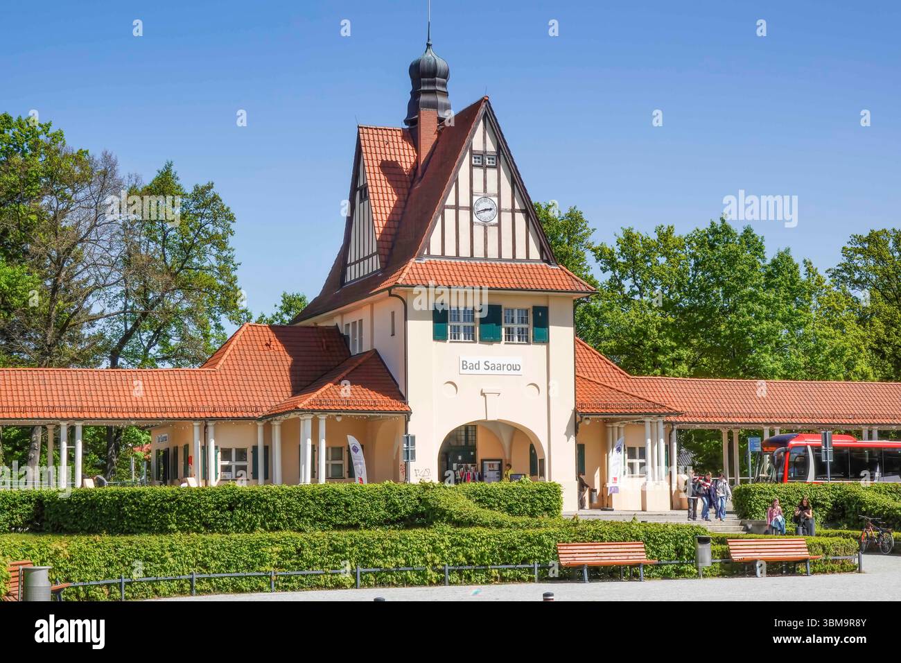 Bahnhof, Bad Saarow, Landkreis Oder-Spree, Brandeburgo, Germania Foto Stock