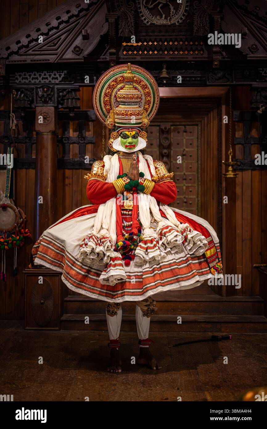 Kathakali Performance, Cochin, Kerala, India Foto Stock