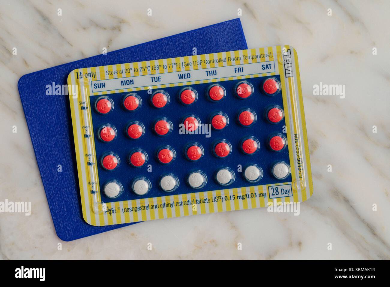 Pillole anticoncezionale a marchio Apri di Teva Pharmaceuticals Foto Stock