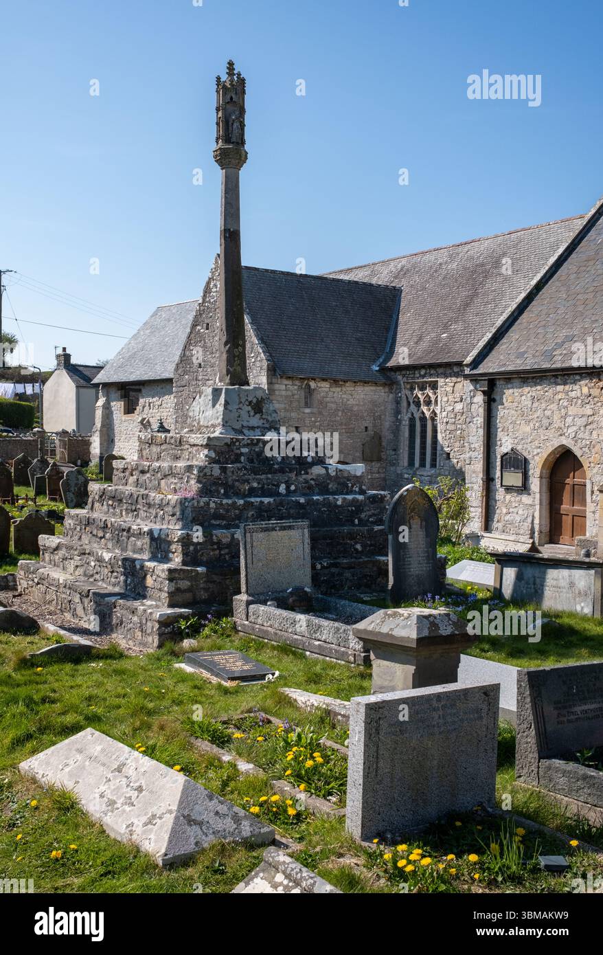 St Illtuds Church a Llantwit Major Glamorgan Galles del Sud Regno Unito Foto Stock