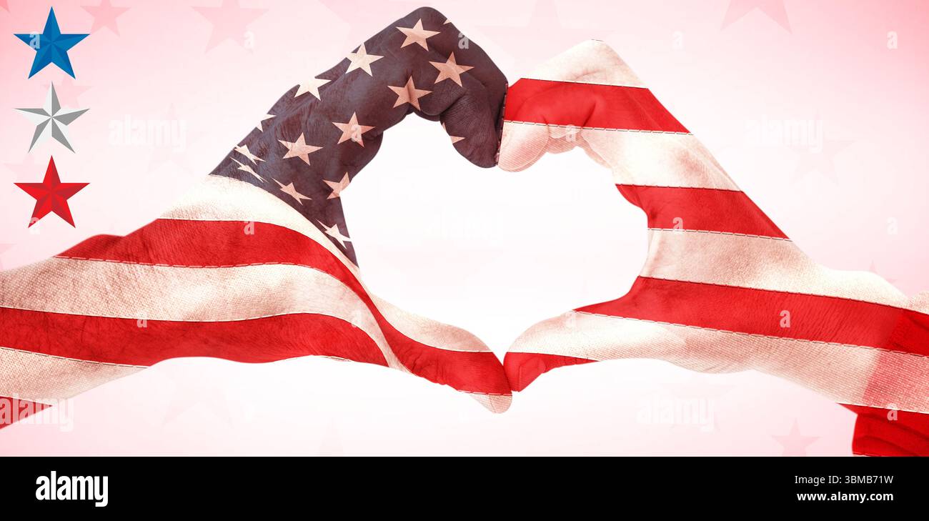 Immagine digitale della mano umana con forma di cuore Foto Stock