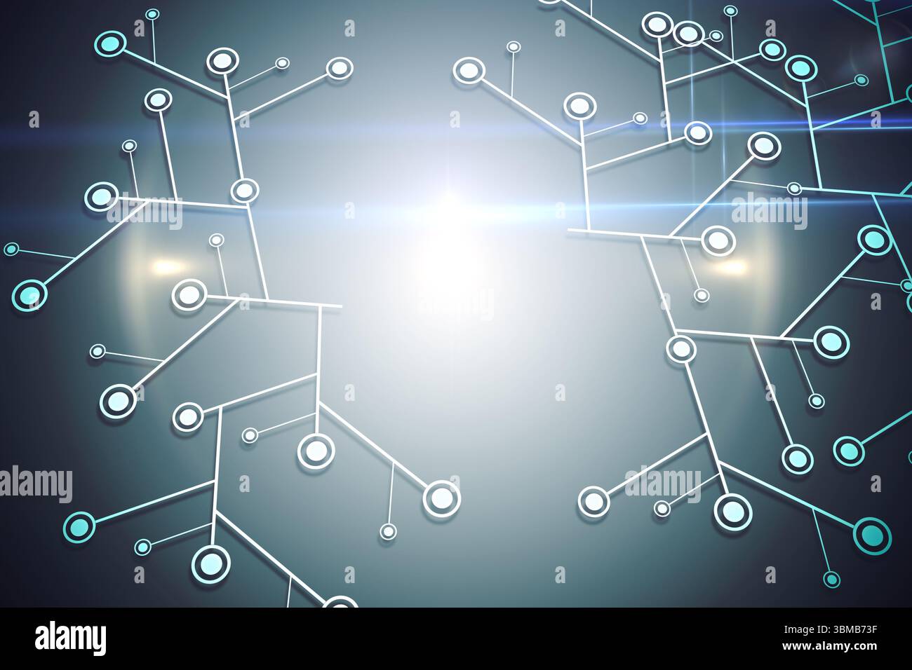 Sfondo nero con rete incandescente Foto Stock