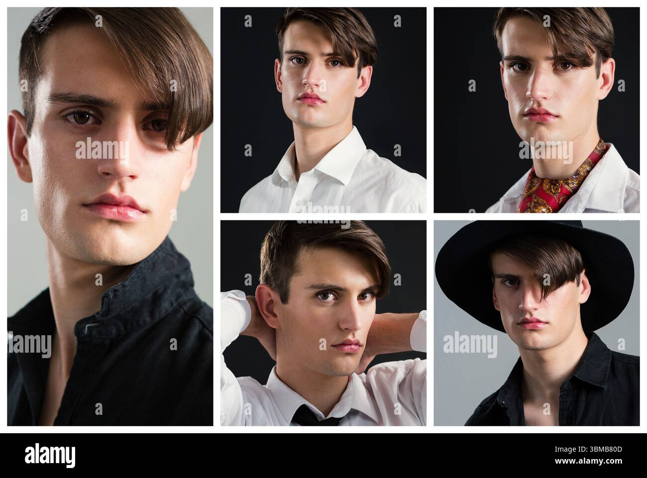 Persone collage ritratto singolo 5 Foto Stock